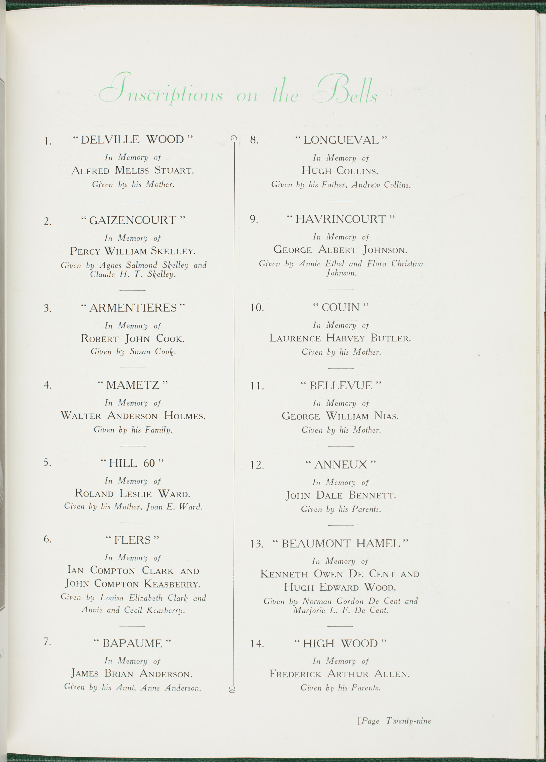 National War Memorial and Carillon, Wellington, New Zealand (1932, page 29).