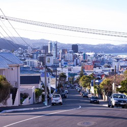 View looking down Thompson St, 2015.